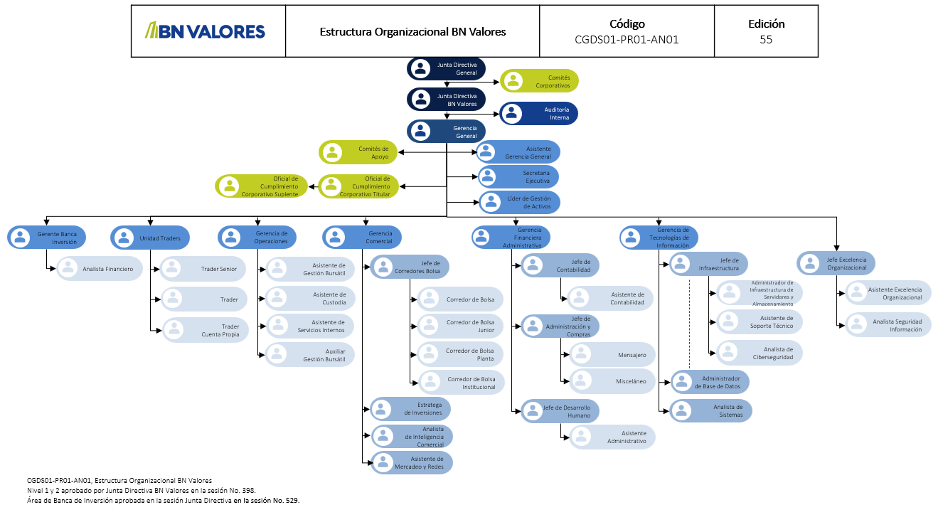 Estructura Organizacional de BN Valores edición 55